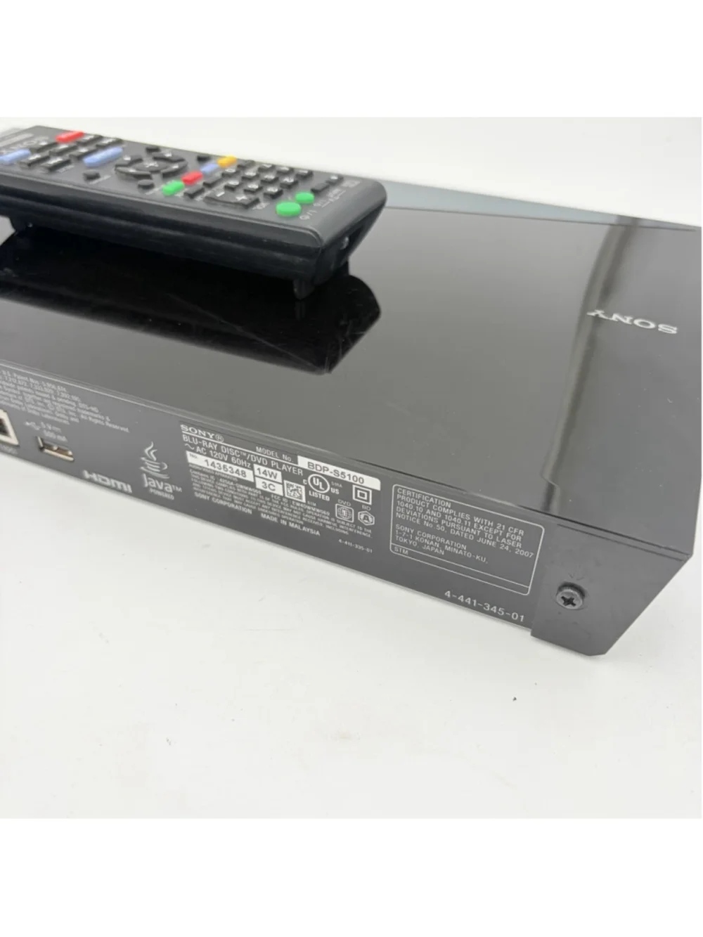 Sony BDP-S5100 3D Smart BluRay DVD Player with Remote Tested Working